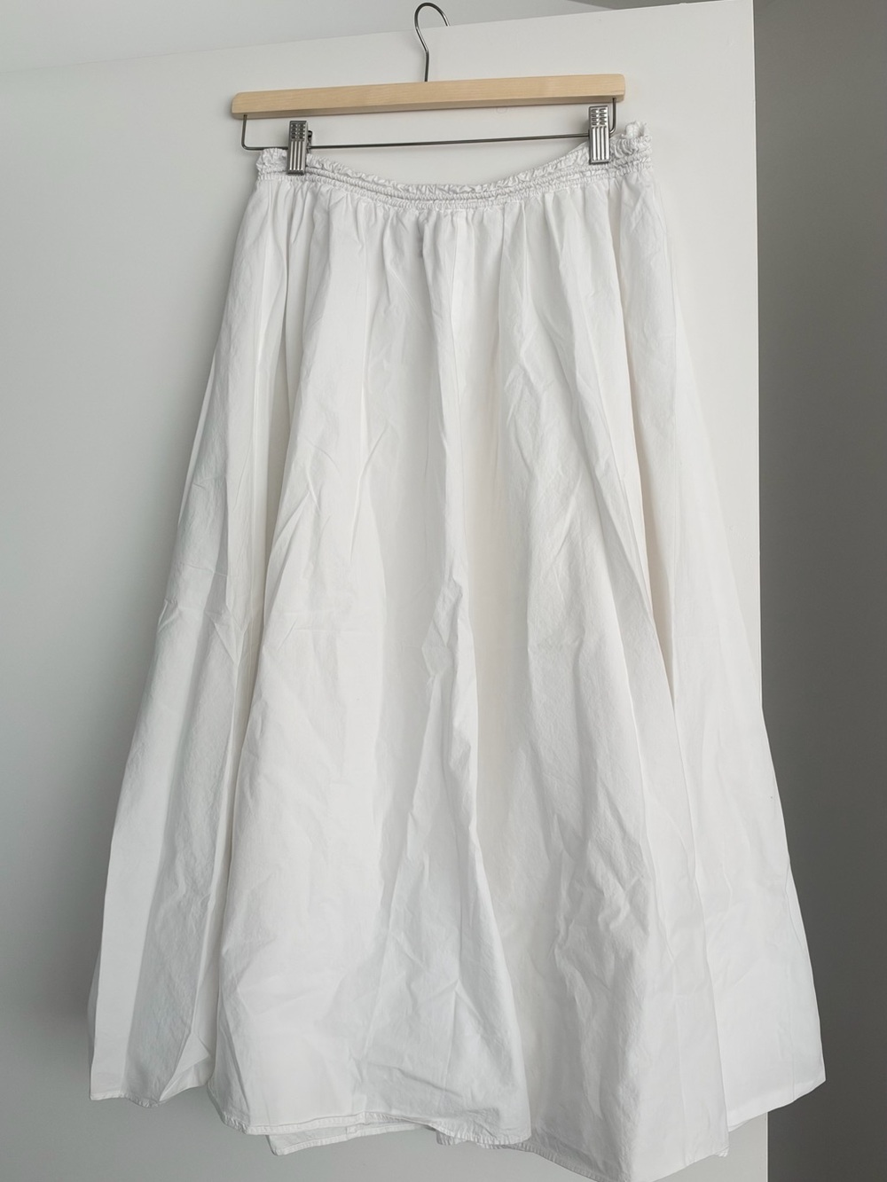 Madewell White Maxi Skirt with Gathered Waist